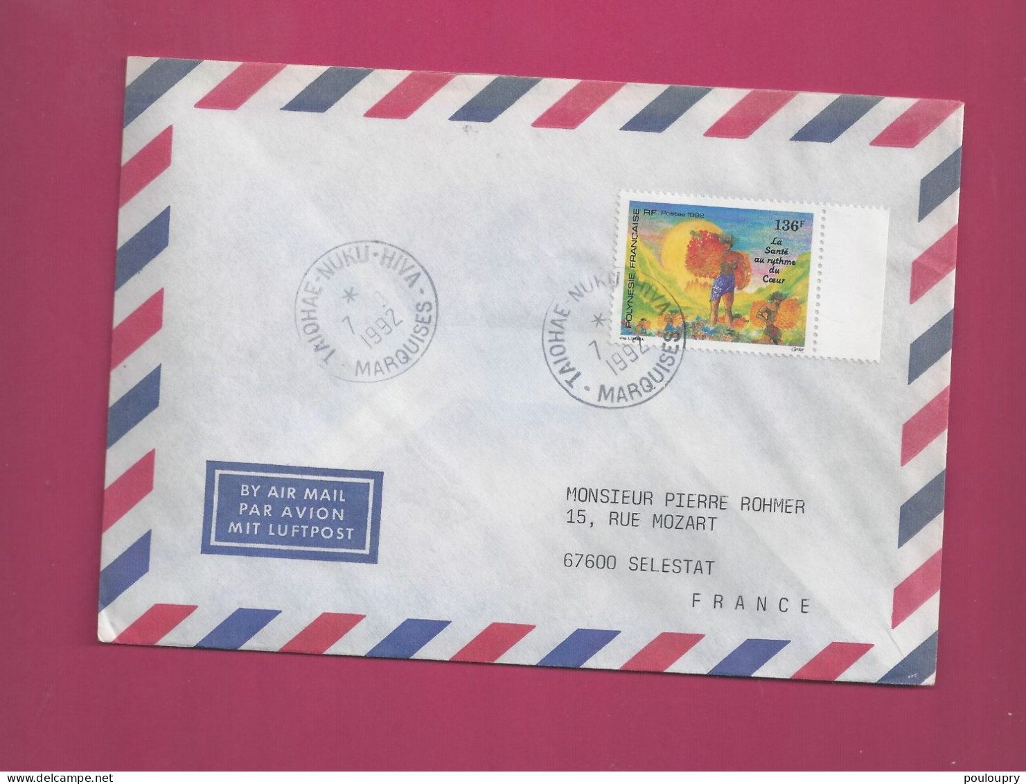 Lettre De 1992 Pour La France - YT N° 408 En BDF - Seul Sur Lettre - Santé - Covers & Documents