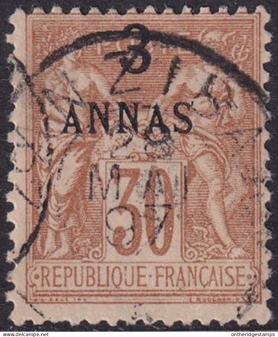 French Offices Zanzibar 1894 Sc 6 Yt 6 Used Light Corner Crease - Oblitérés