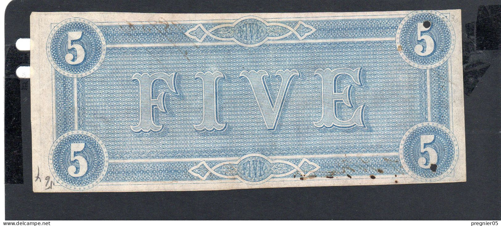 Baisse De Prix USA - Billet  5 Dollar États Confédérés 1864 SUP/XF P.067 - Confederate (1861-1864)