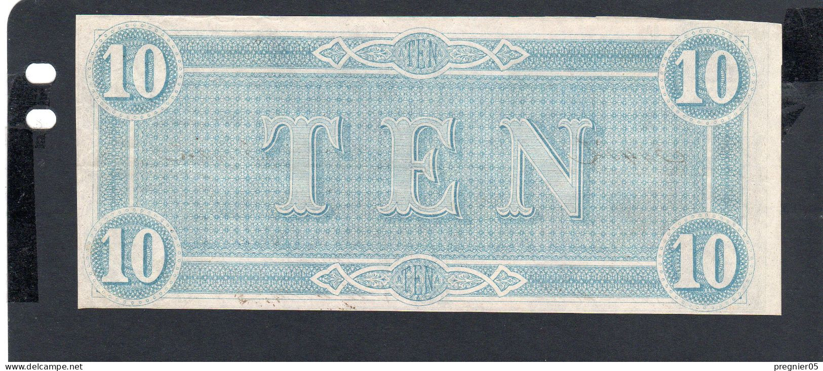 Baisse De Prix USA - Billet  10 Dollar États Confédérés 1864 PNEUF/AUNC P.068 - Valuta Van De Bondsstaat (1861-1864)