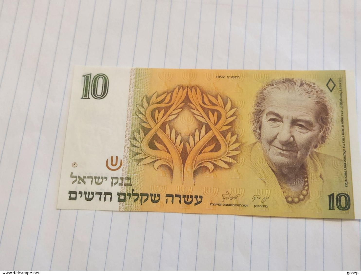 Israel-10 NEW SHEQELIM-GOLDA MEIR-(1992)(552)(LORINCZ/FRENKEL)-(0950881716)-U.N.C-bank Note - Israel