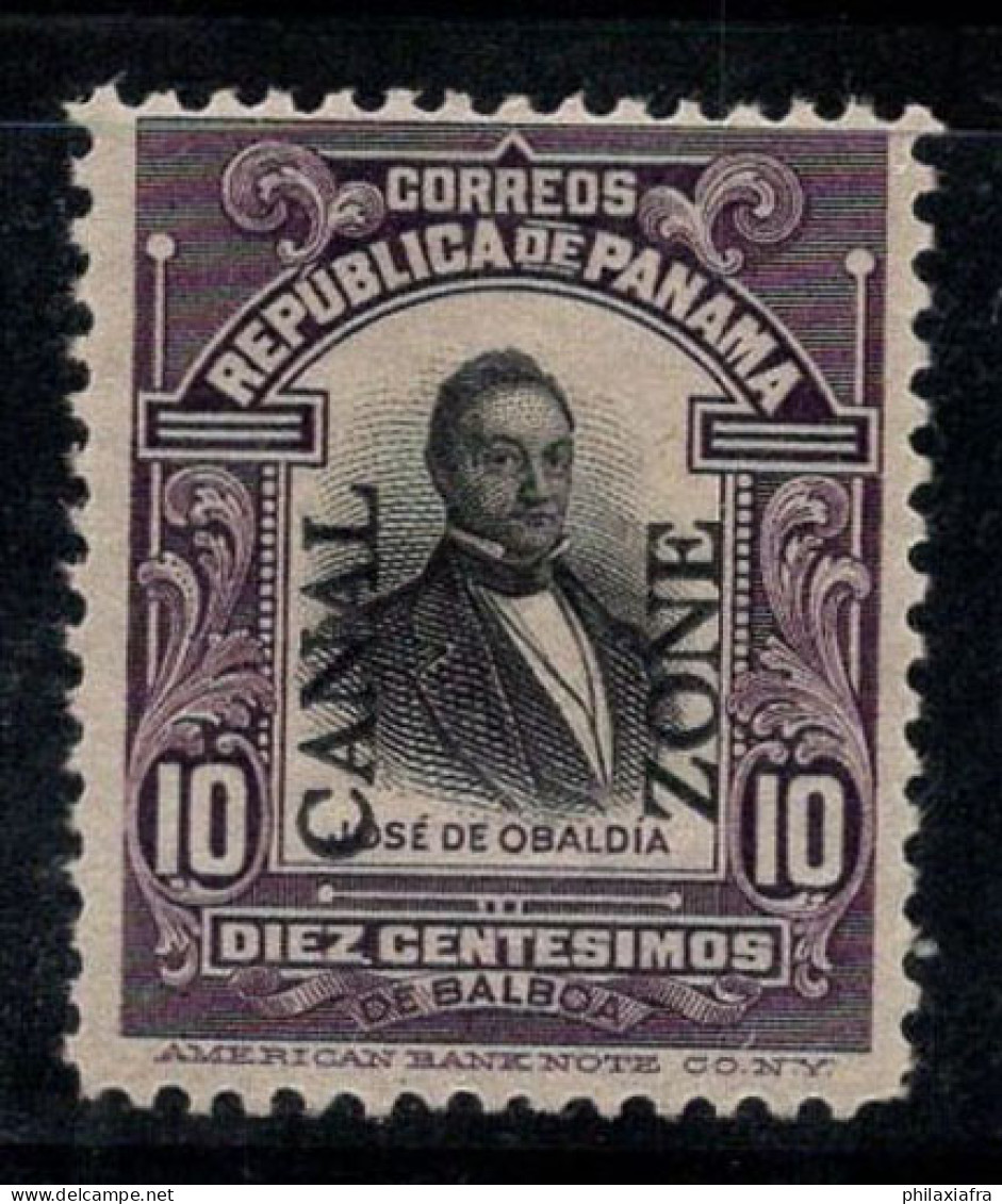 Canal Zone Panama 1909 Mi. 26 II Neuf * MH 100% Surimprimé 10 C, Personnalité - Kanalzone