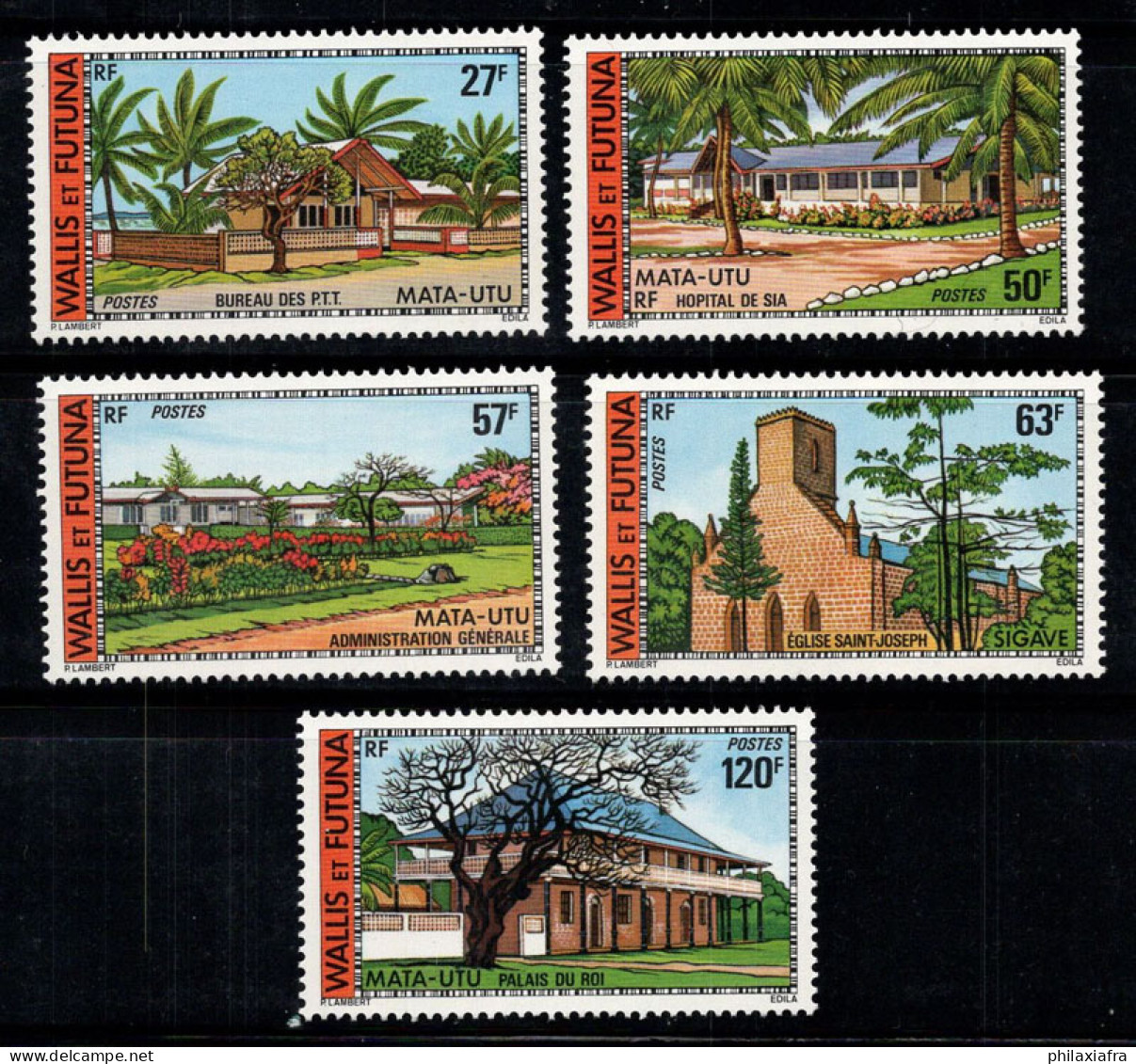 Wallis Et Futuna 1977 Mi. 292-296 Sans Gomme 100% Bâtiments, Vues - Ongebruikt