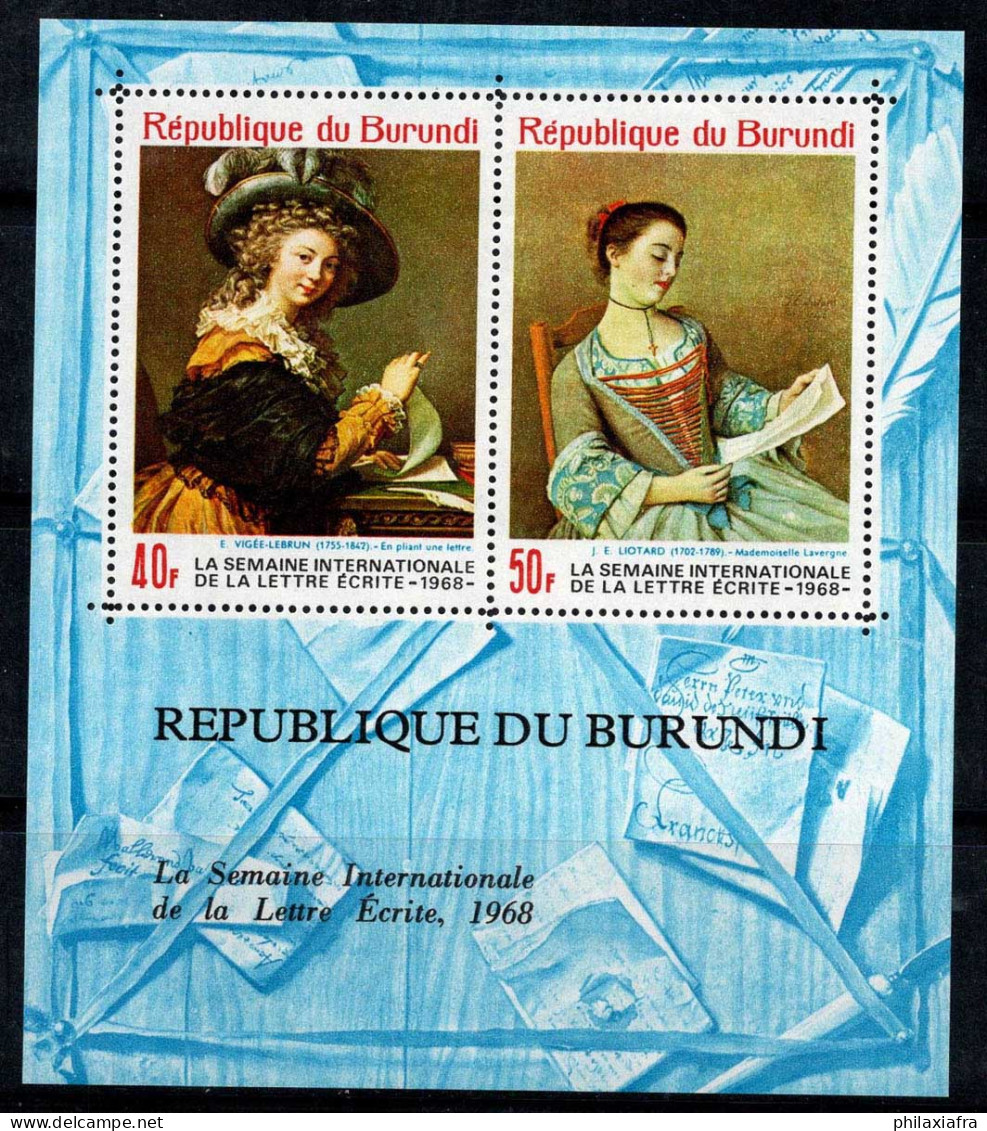 Burundi 1968 Mi. Bl.28 A Bloc Feuillet 100% Neuf ** La Lettre, Peintures - Ungebraucht