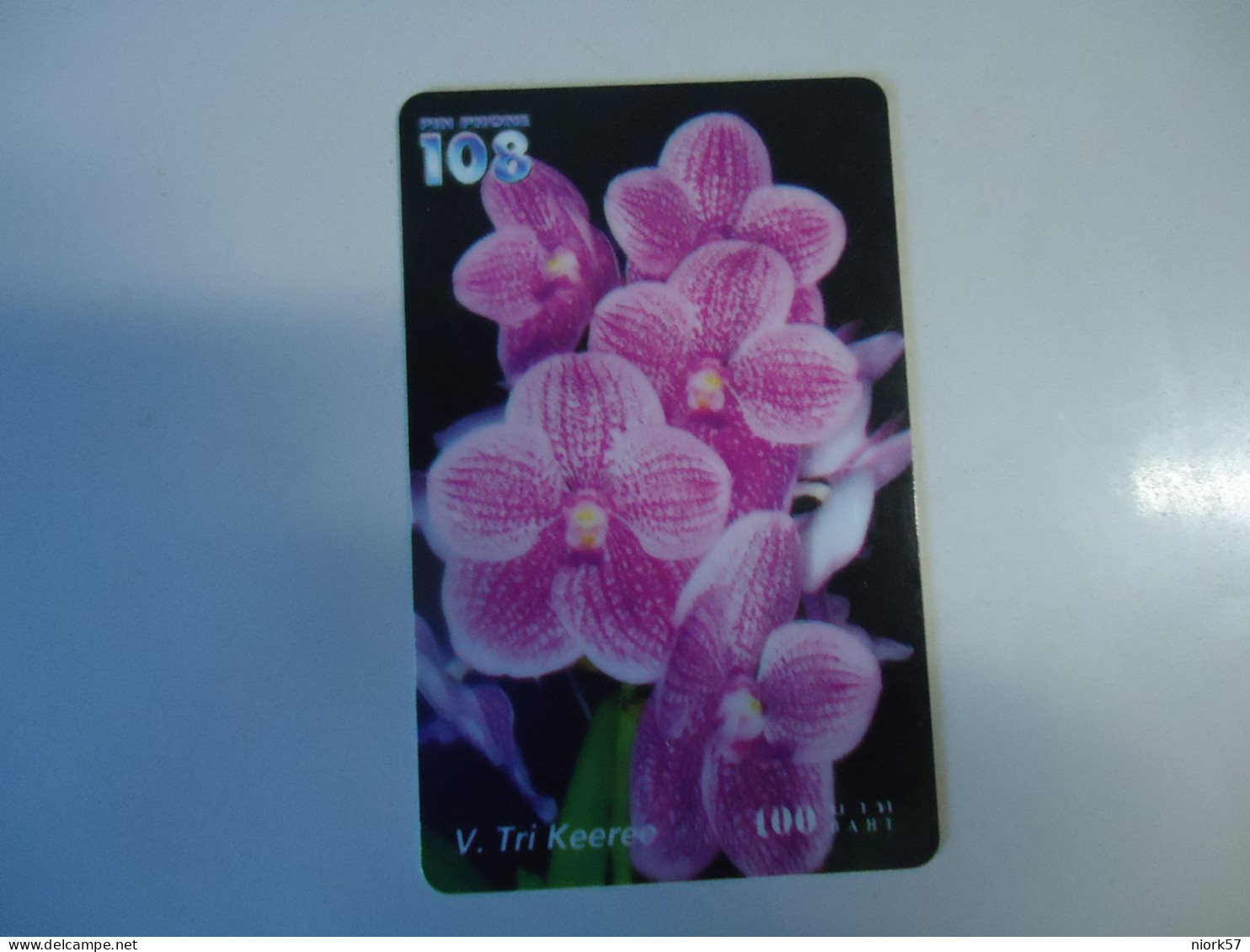 THAILAND USED   CARDS PIN 108  FLOWERS ORCHIDS - Flores