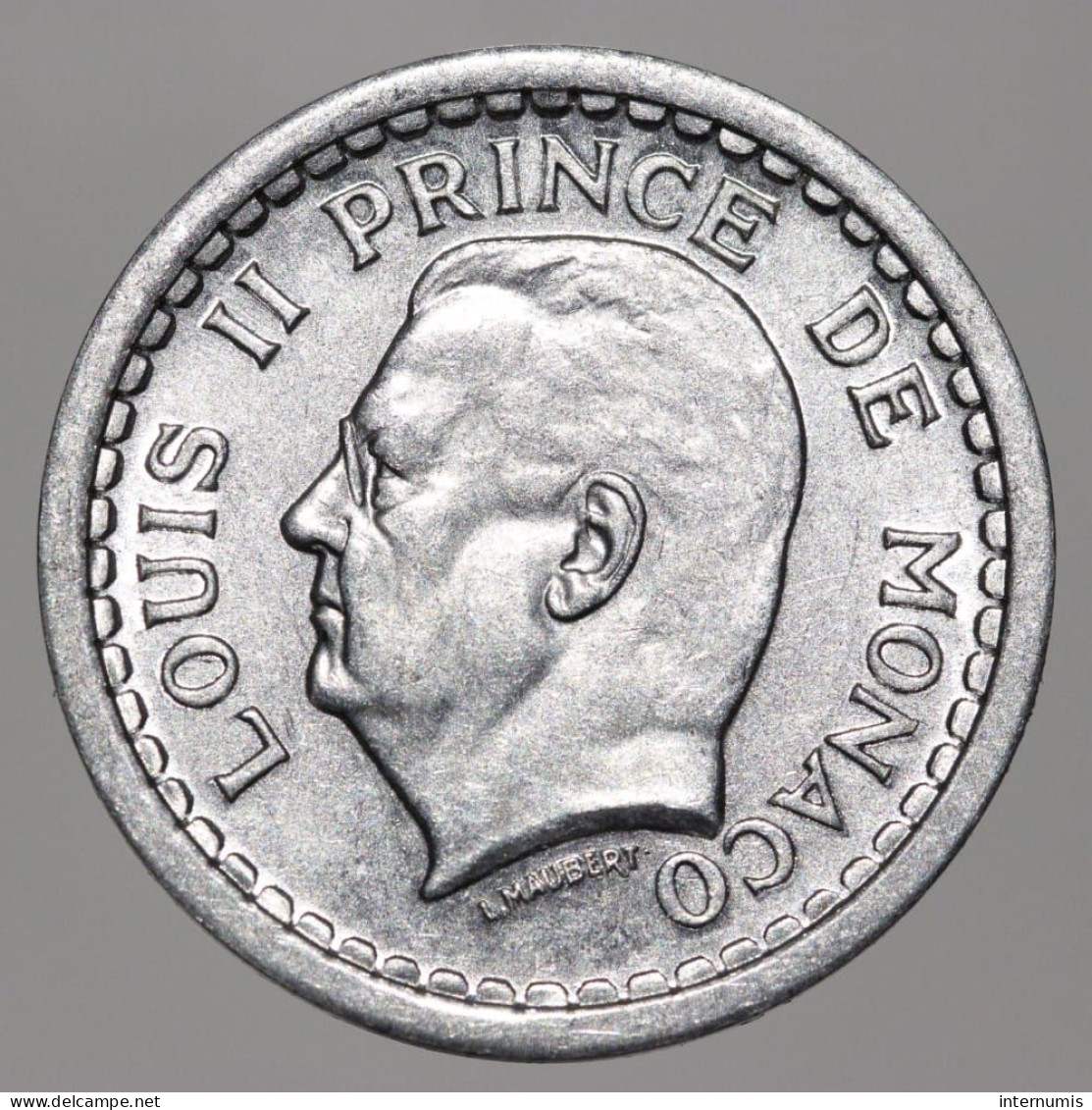 Monaco, Louis II, 1 Franc, ND (1943), Aluminium, NC (UNC), KM#120, G.MC131 - 1922-1949 Louis II