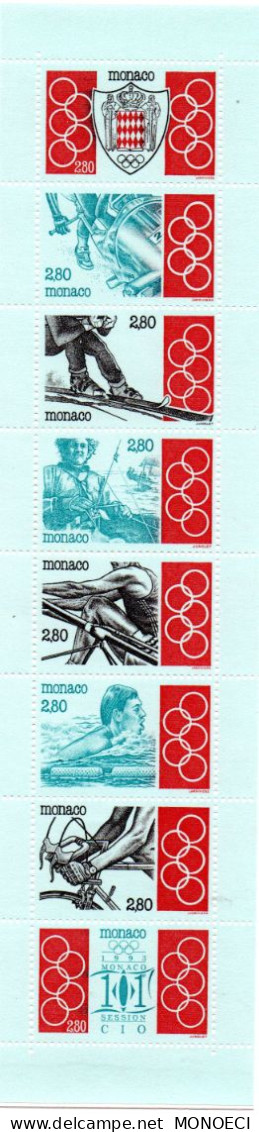 MONACO --  Monégasque -- Carnet -- Timbres 2,80 Francs 1993 -- 101e Session Du Comité Olympique International - Markenheftchen