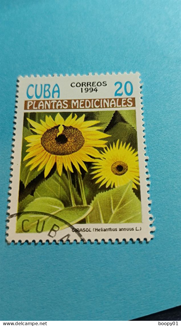 CUBA - Timbre 1994 : Plantes Médicinales - Le Tournesol - Usados