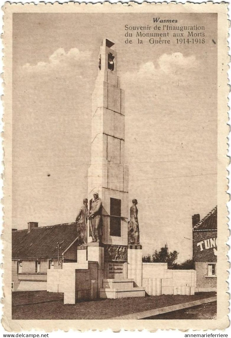 Wasmes Souvenir De L'Inauguration Du Monument Au Morts De La Guerre 1914 1918 - Colfontaine