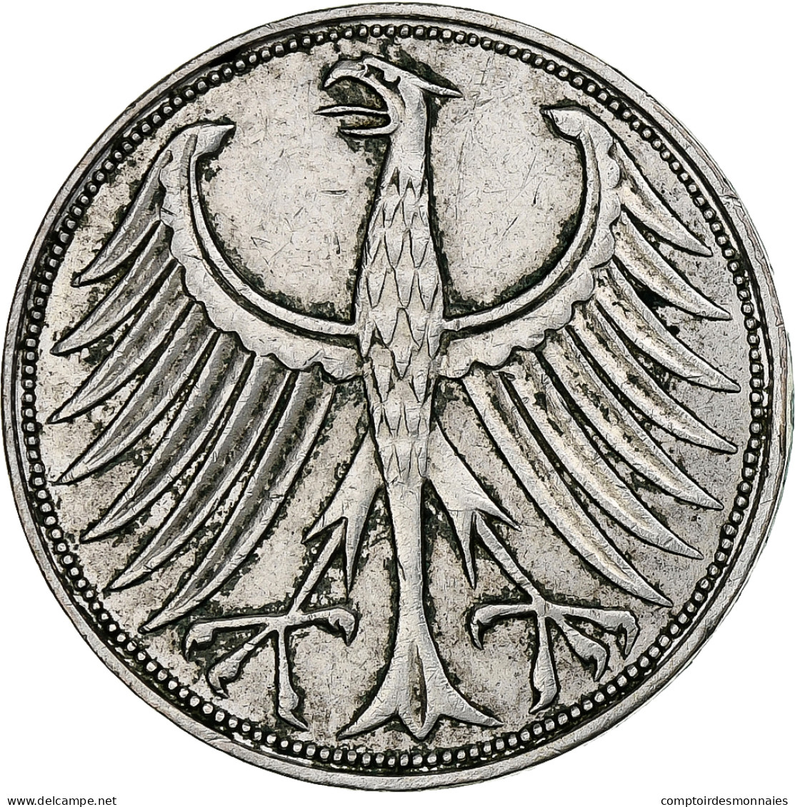 République Fédérale Allemande, 5 Mark, 1967, Hamburg, TTB+, Argent, KM:112.1 - 5 Mark