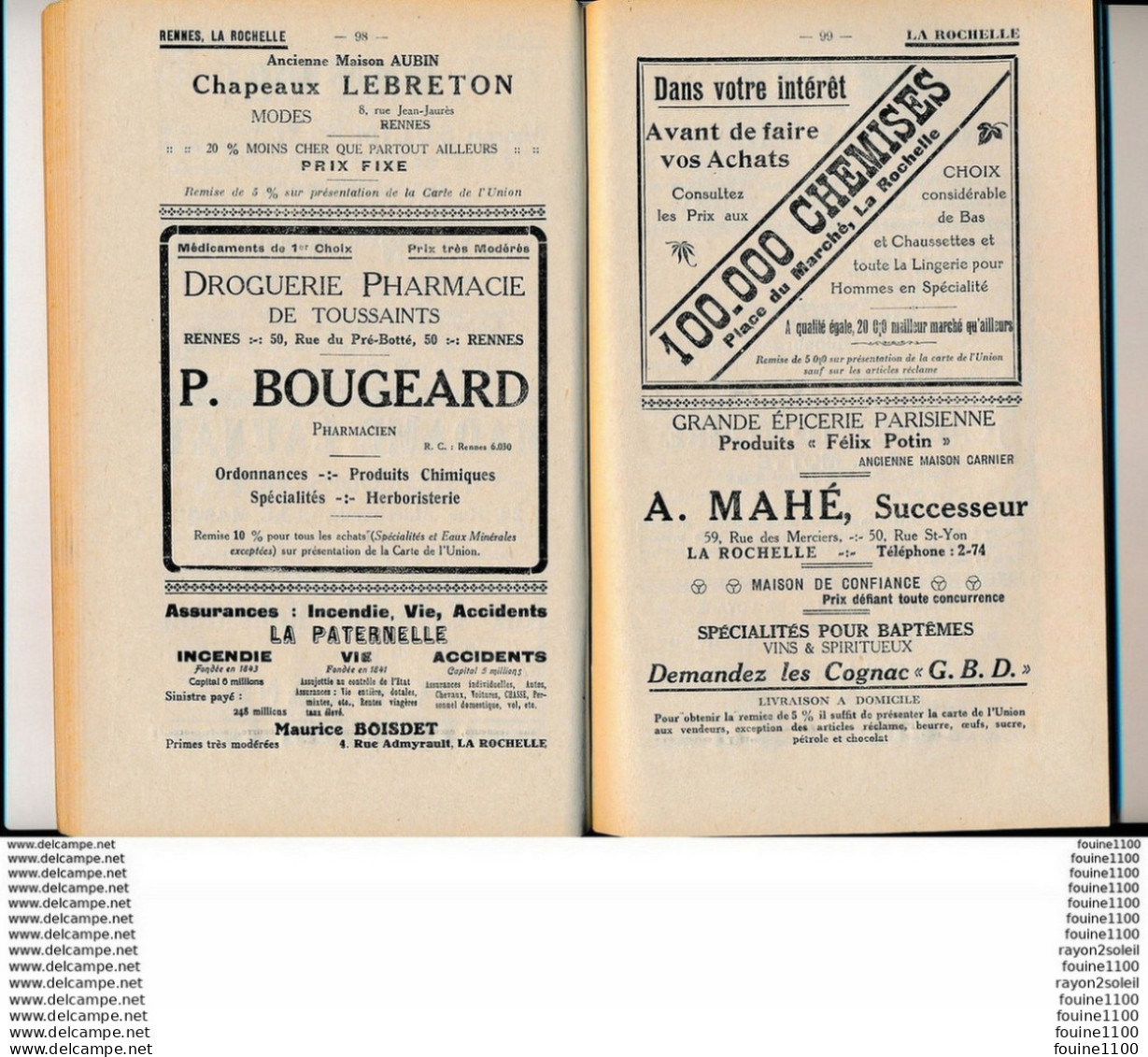 Union Des Employés Des Chemins De Fer De L'état 1925 Liste De Commerçants Avec Beaucoup De Pubs Chapellerie Dentiste Etc - Bahnwesen & Tramways