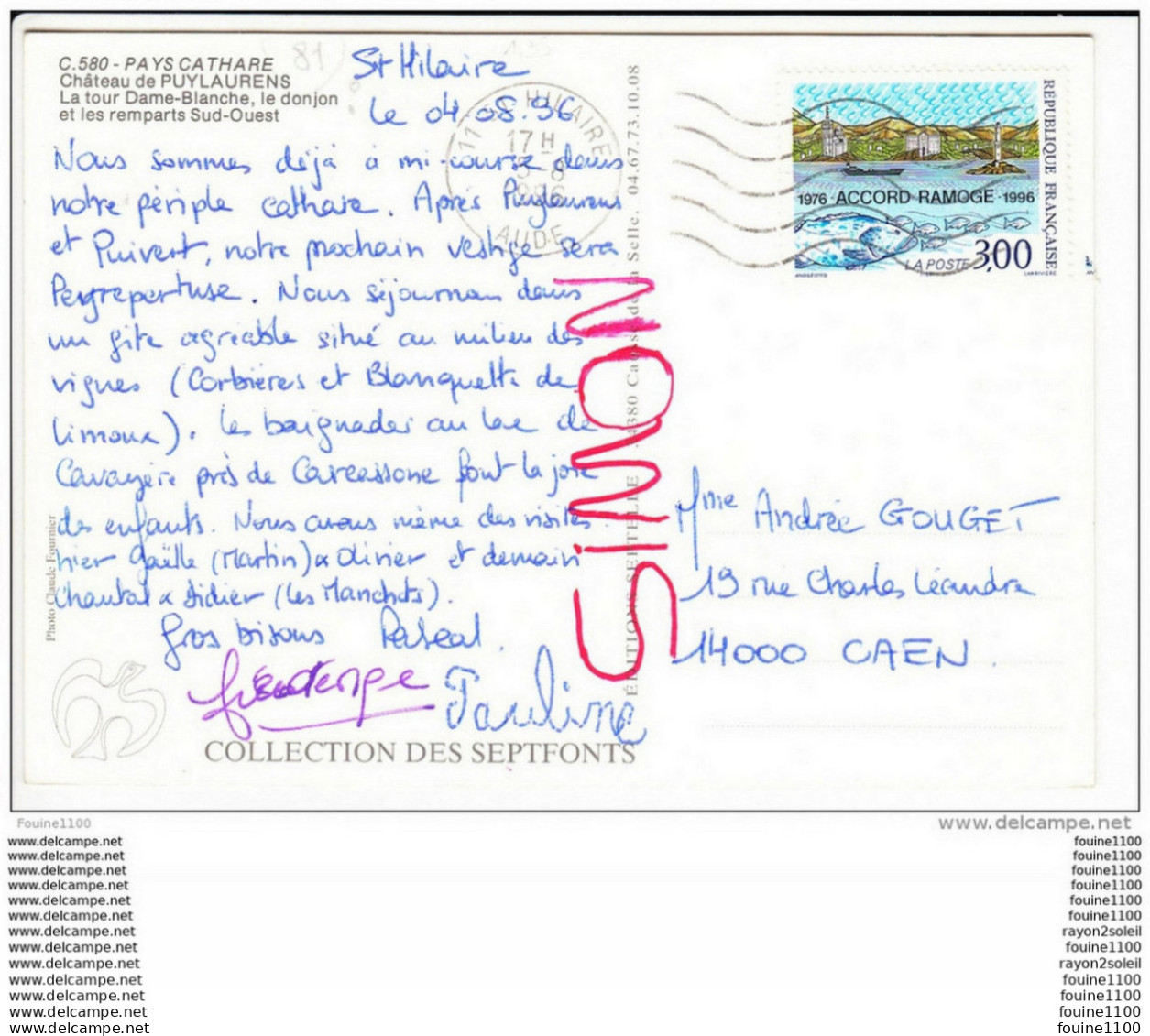 Carte ( Format 15 X 10,50 Cm )  De Puylaurens  Château  ( Recto Verso ) - Puylaurens
