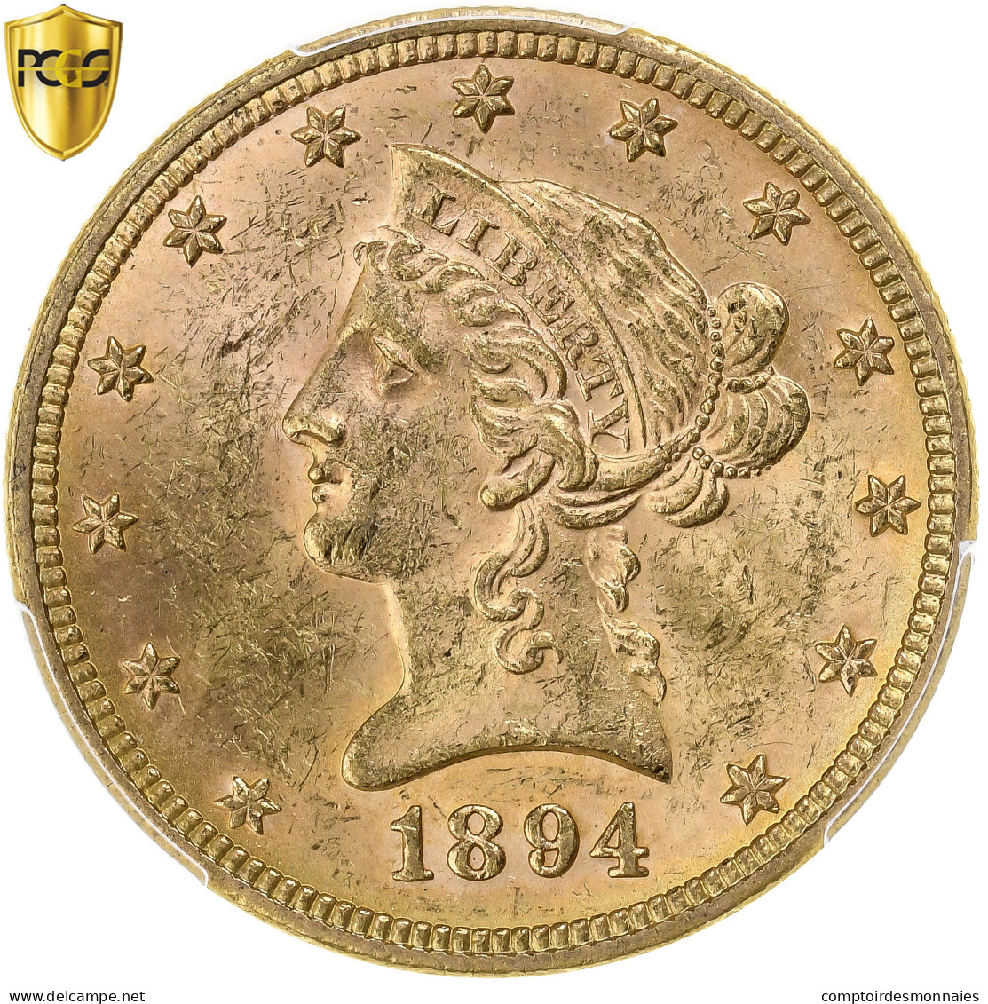 États-Unis, $10, Eagle, Coronet Head, 1894, Philadelphie, Or, PCGS, SUP+ - 10$ - Eagles - 1866-1907: Coronet Head