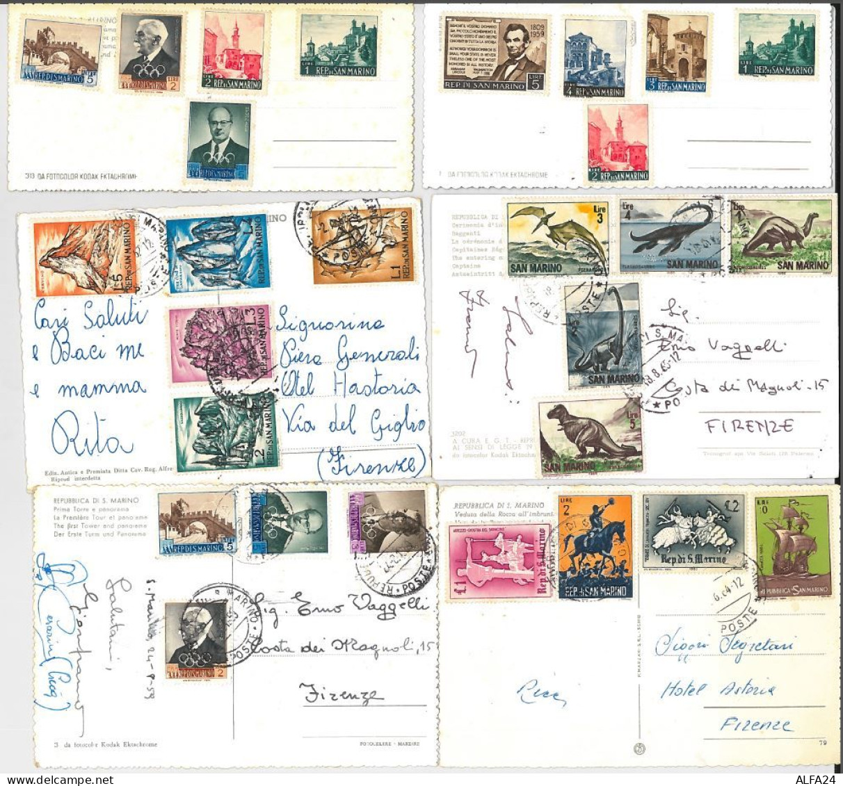 LOTTO 6 CARTOLINE POSTALI SAN MARINO CON SERIE COMPLETE (CM180A - Ganzsachen