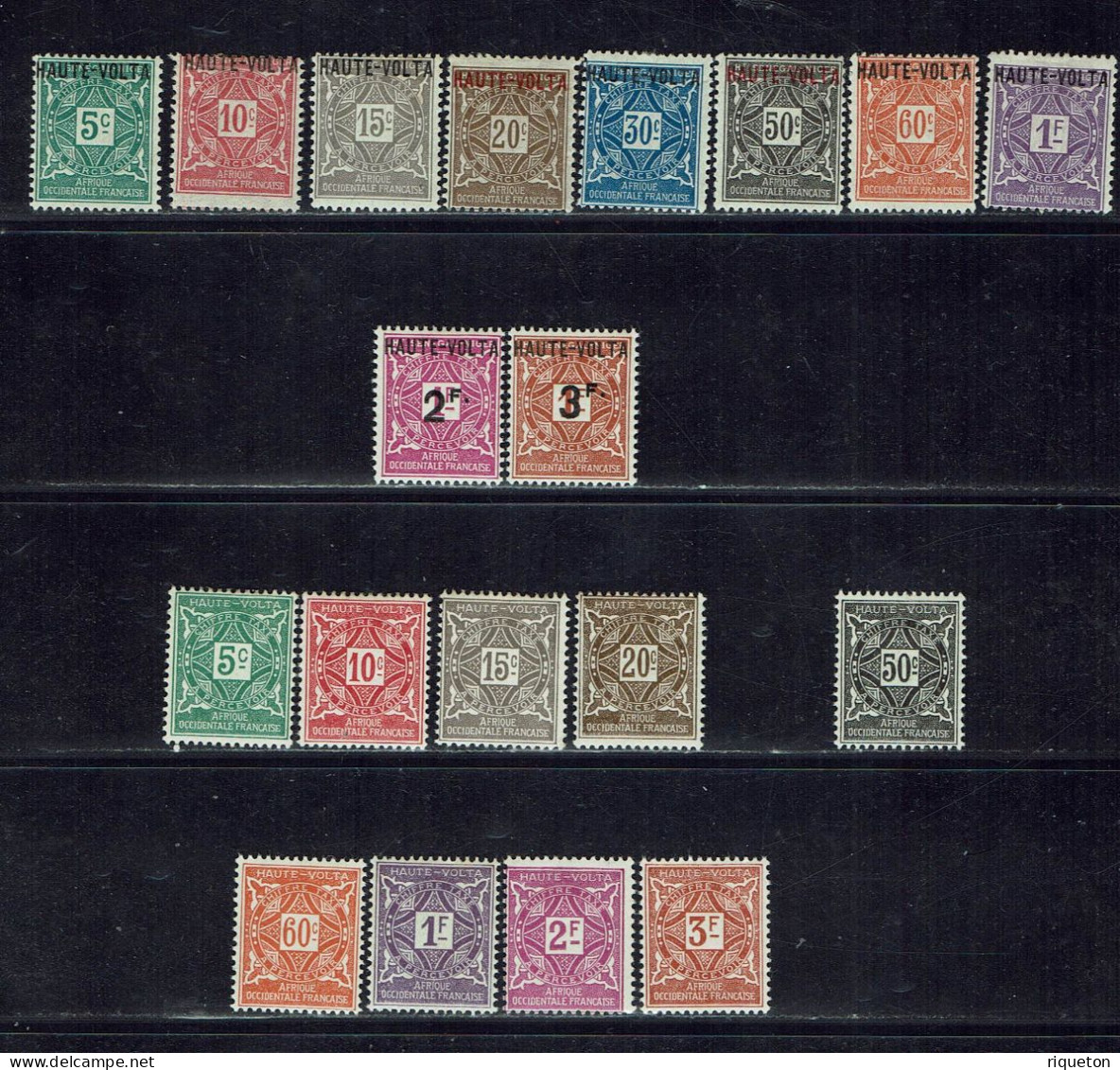 Haute-Volta. 1920-28. Timbres-Taxe N° 1/8 - 9/10 - 11/20 (sauf 15). - Timbres-taxe