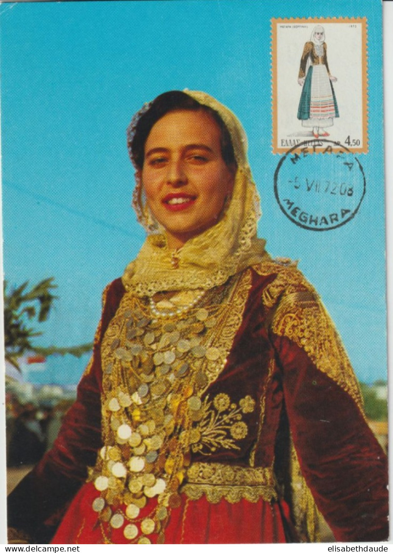 GRECE - 1972 - CARTE MAXIMUM - COSTUMES TRADITIONNELS MEGHARA ! - Maximumkarten (MC)