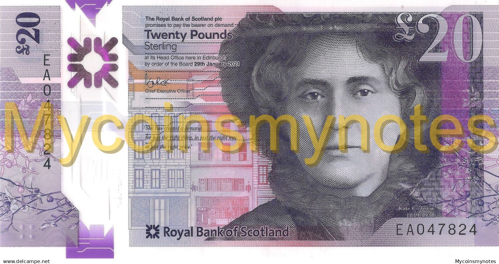 BANK OF SCOTLAND, £20 POUNDS, 2021, P-NEW, POLYMER, New Signature, UNC - 20 Pounds