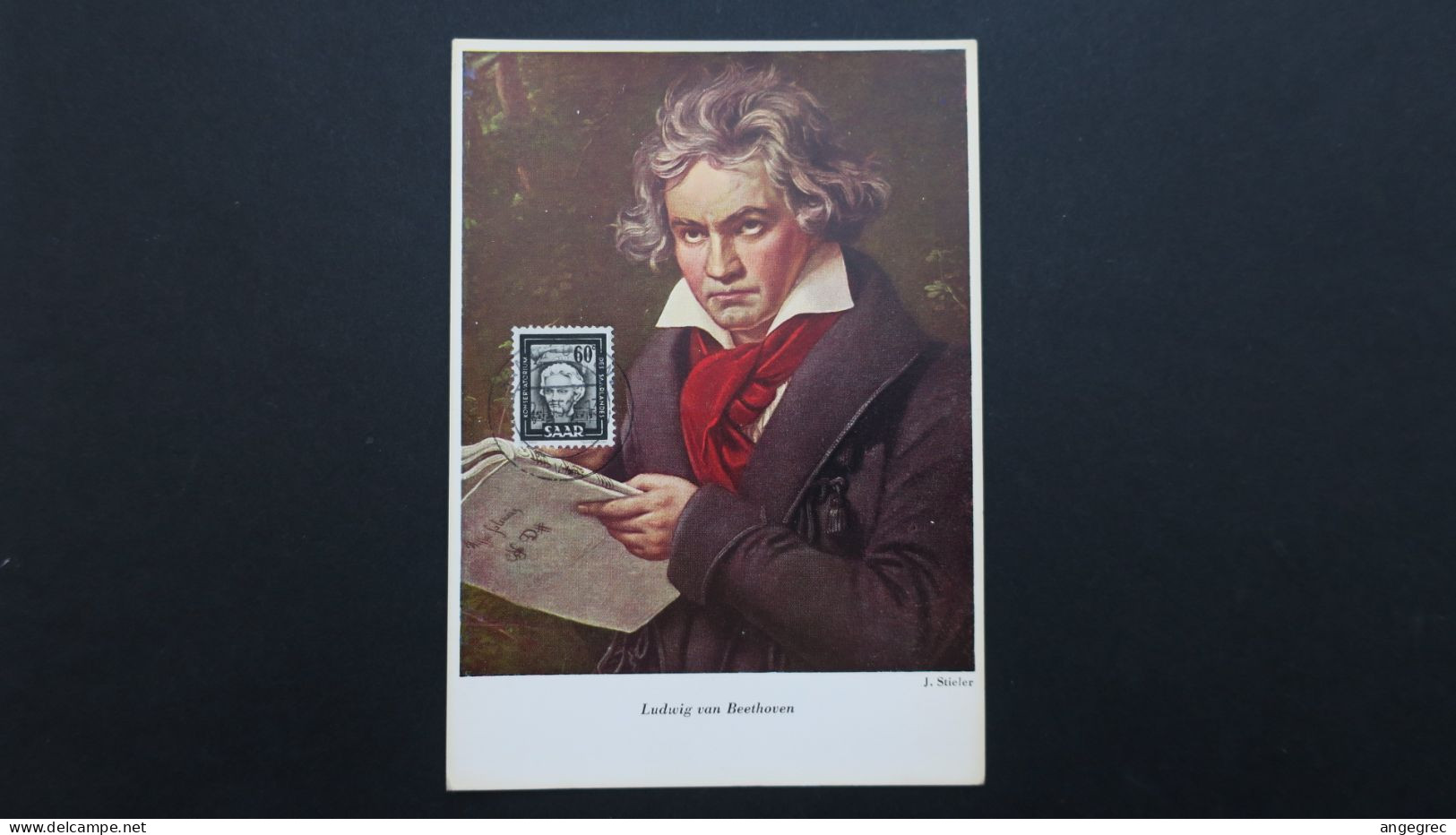 Carte Maximum Sarre 1952 Ludwig Van Beethoven N° 283 Voir Scan - Maximumkarten