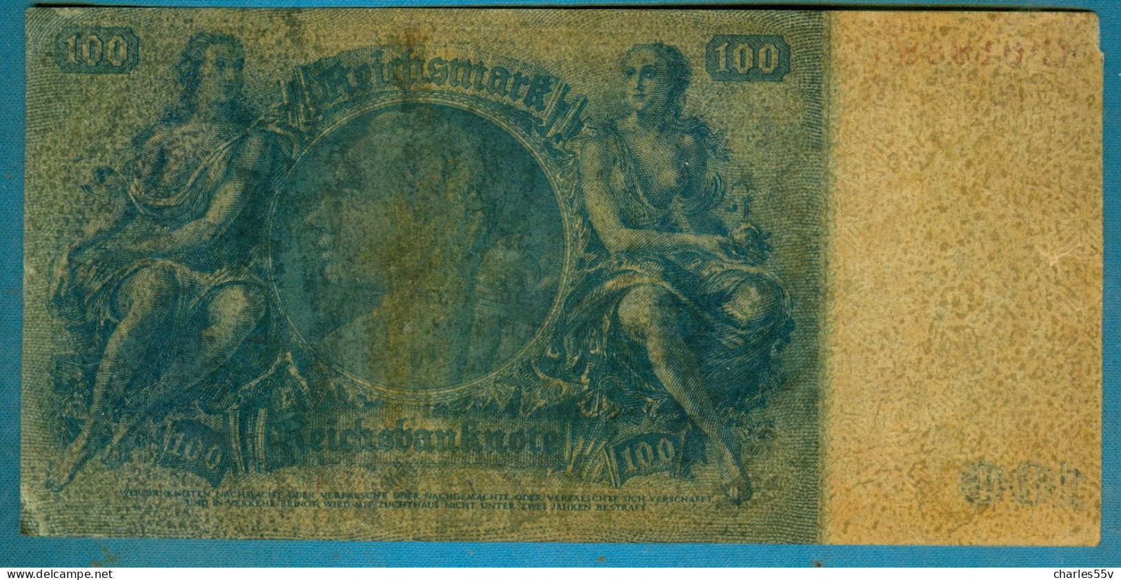 100 Mark 24.6.1935 (1945) Serie C, - Covered With Grease Or Wax - 100 Reichsmark