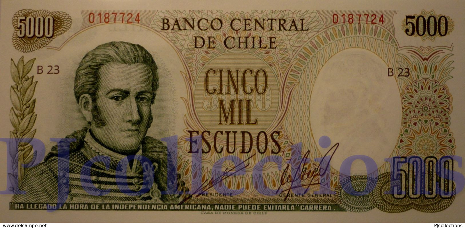 CHILE 5000 ESCUDOS 1967/76 PICK 147b UNC - Chile