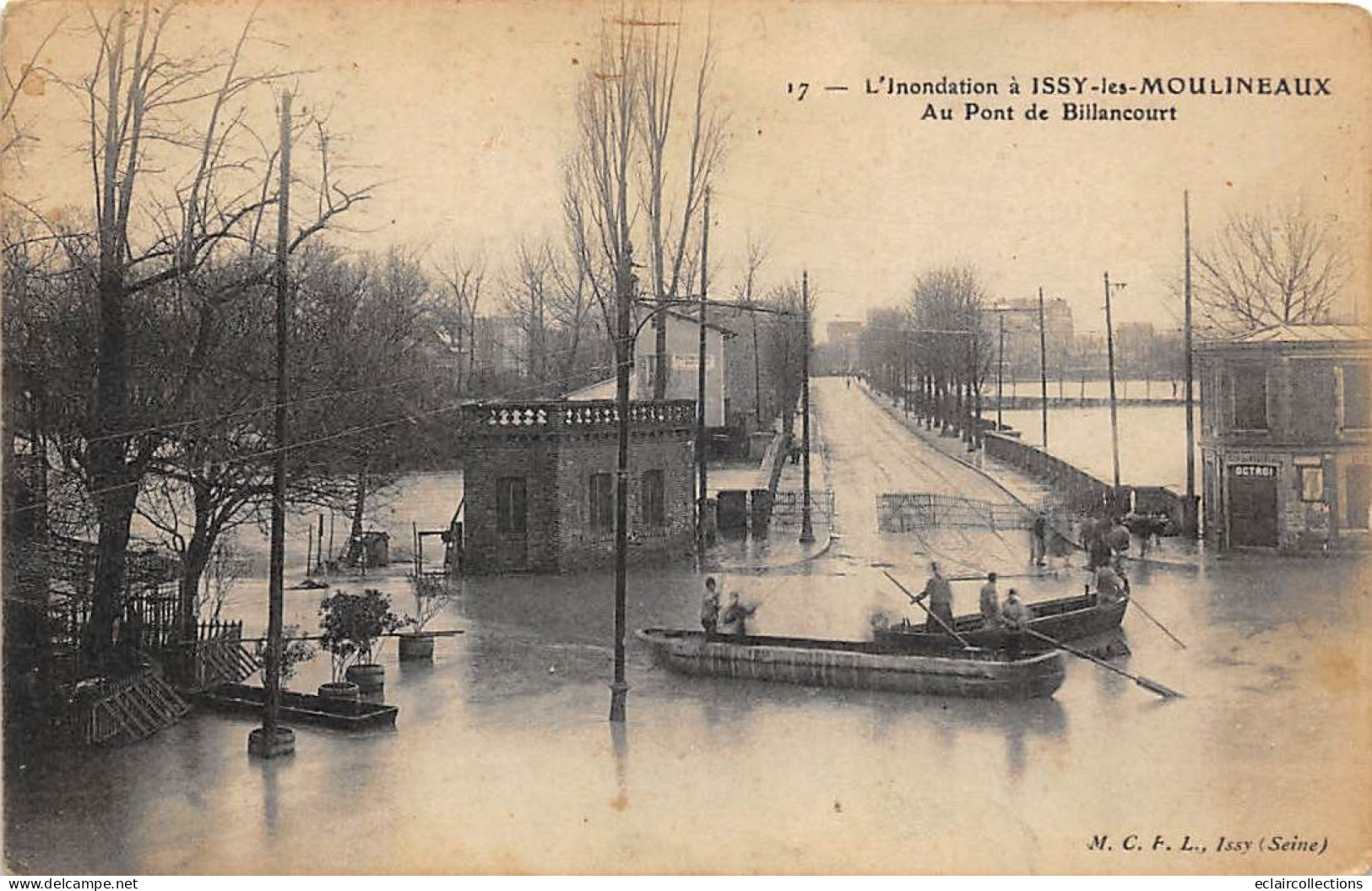 Issy Les Moulineaux      92      Inondations De 1910.  Au Pont De Billancourt  N° 17     (Voir Scan) - Issy Les Moulineaux