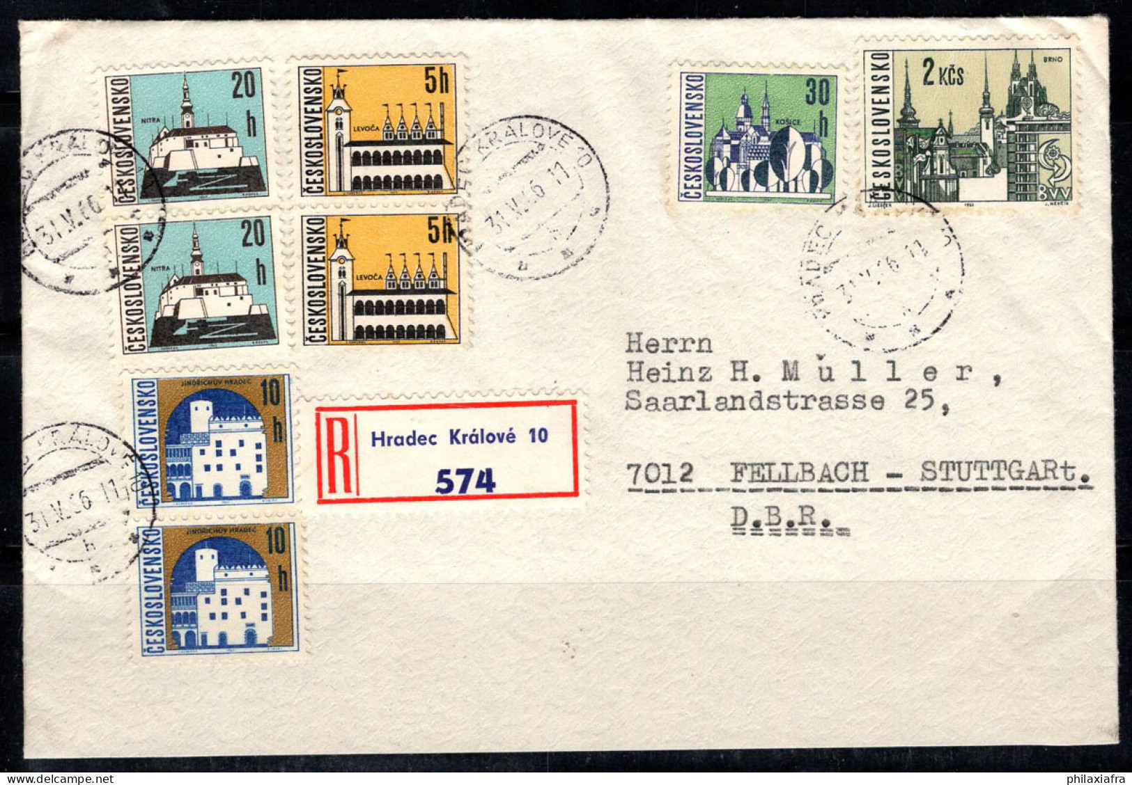 République Tchèque 1966 Enveloppe 100% Oblitéré Allemagne - Briefe U. Dokumente