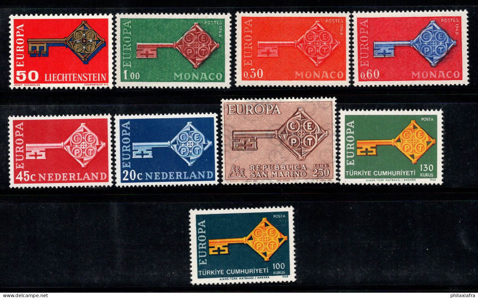 Europe CEPT 1968 Neuf ** 100% Espagne, Turquie, Saint-Marin - 1968