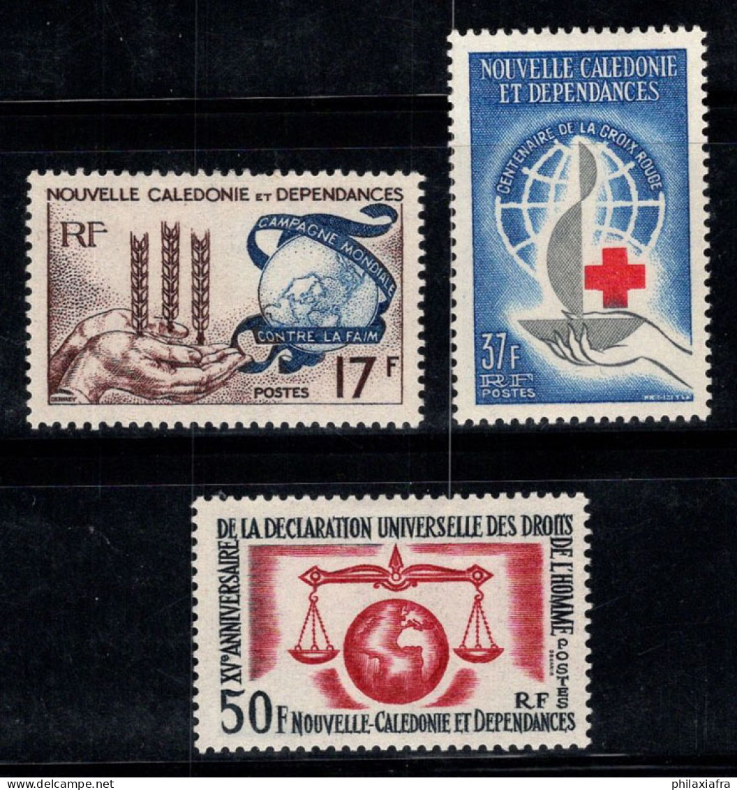 Nouvelle-Calédonie 1963 Mi. 387, 392, 393 Neuf * MH 100% Contre La Faim, Croix-Rouge, Droits De L'homme - Ungebraucht