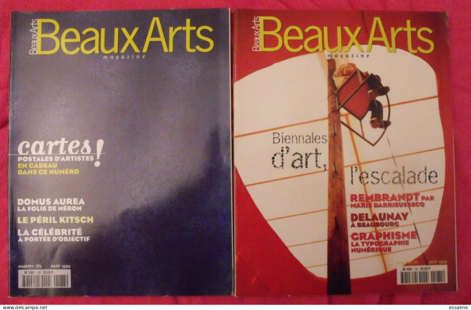 Lot De 10 N° De La Revue Beaux Arts 1999-2003. I,gres Gréco Van Dyck Rembrandt Fiac Fauve Gauguin Erro Hybert Delaunay - Art