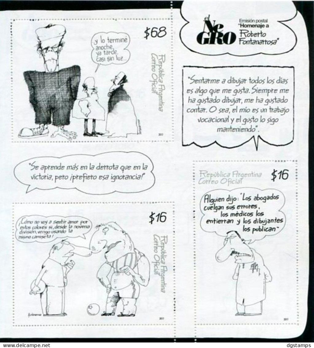 Argentina 2017 ** booklet C3171 10th anniversary of the death of Roberto Fontanarrosa. Writer. Author of humor strips.