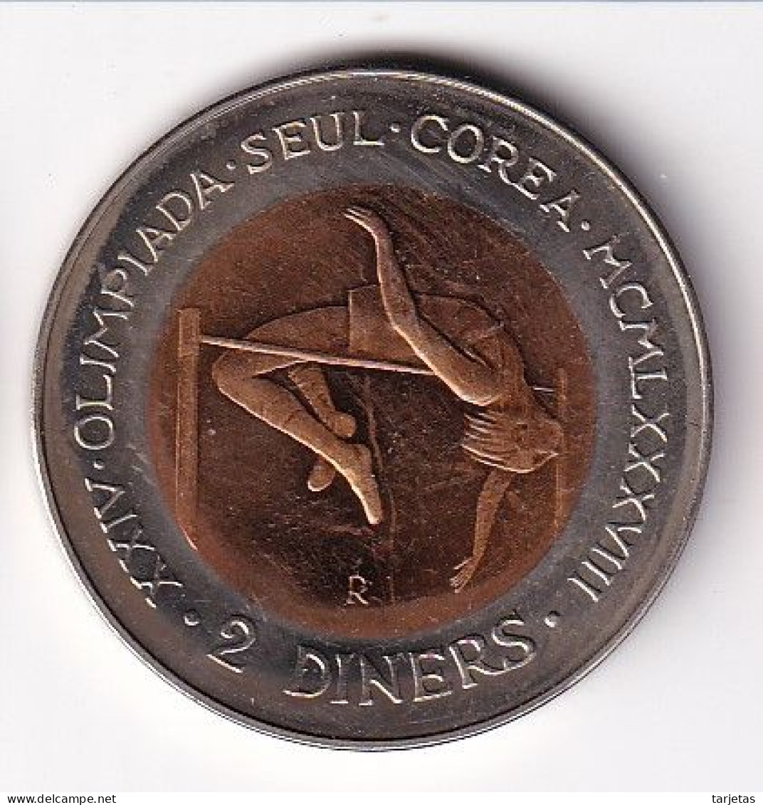 MONEDA DE ANDORRA DE 2 DINERS DEL AÑO 1985 OLIMPIADA SEOUL - COREA - Andorre