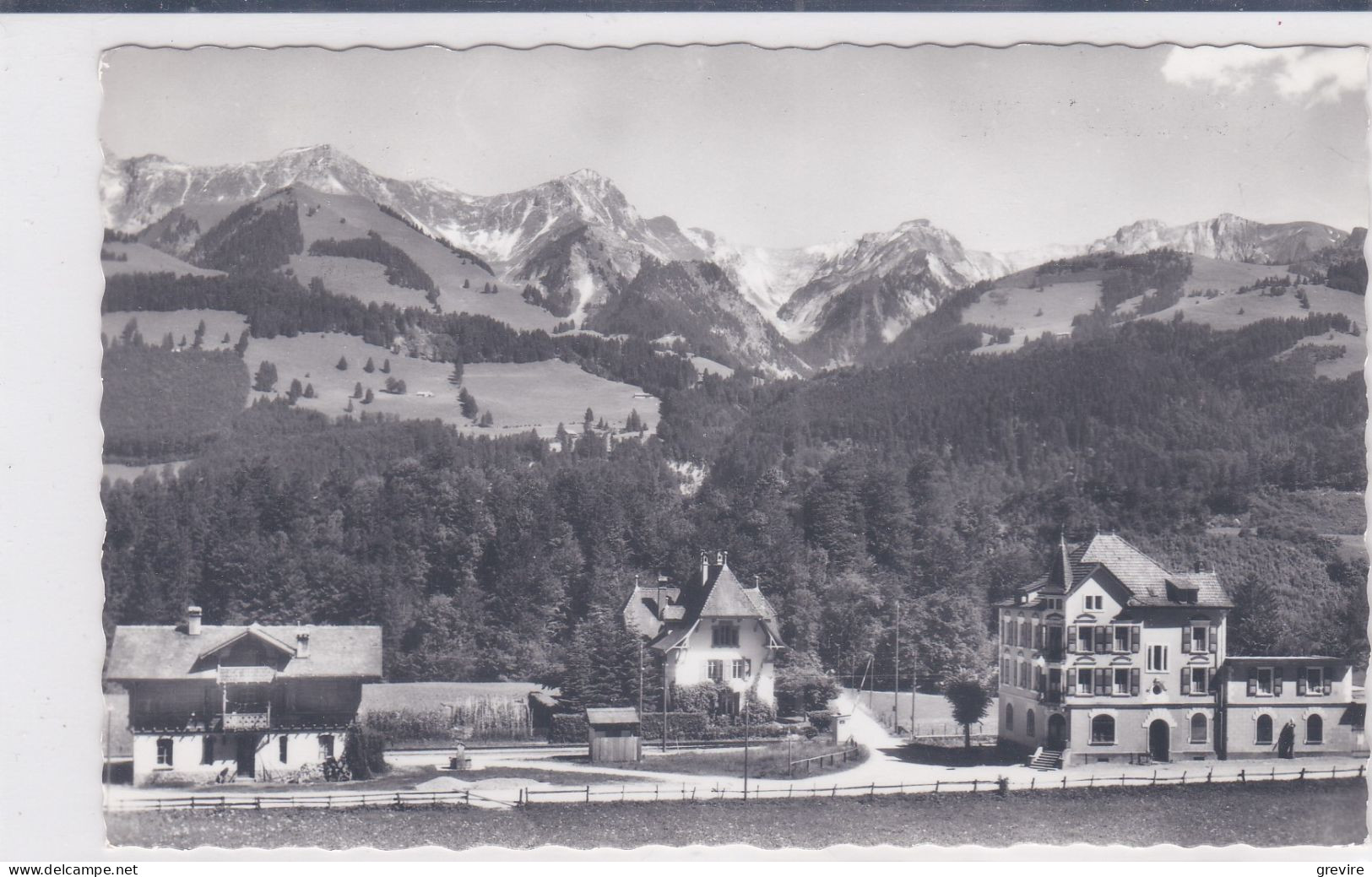 Grandvillard-Villars-sous-Mont, Gare Et Hôtel. Carte-photo - Grandvillard