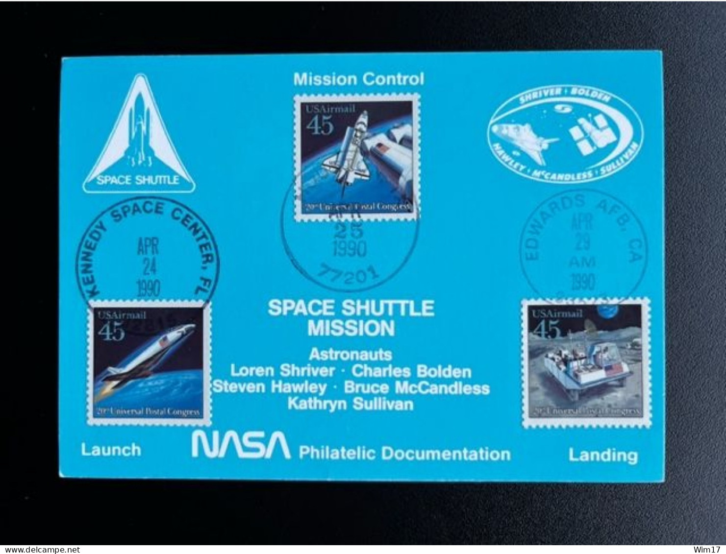 UNITED STATES USA 1990 POSTCARD SPACE SHUTTLE DISCOVERY 24-04-1990 VERENIGDE STATEN AMERICA SPACE - Amérique Du Nord