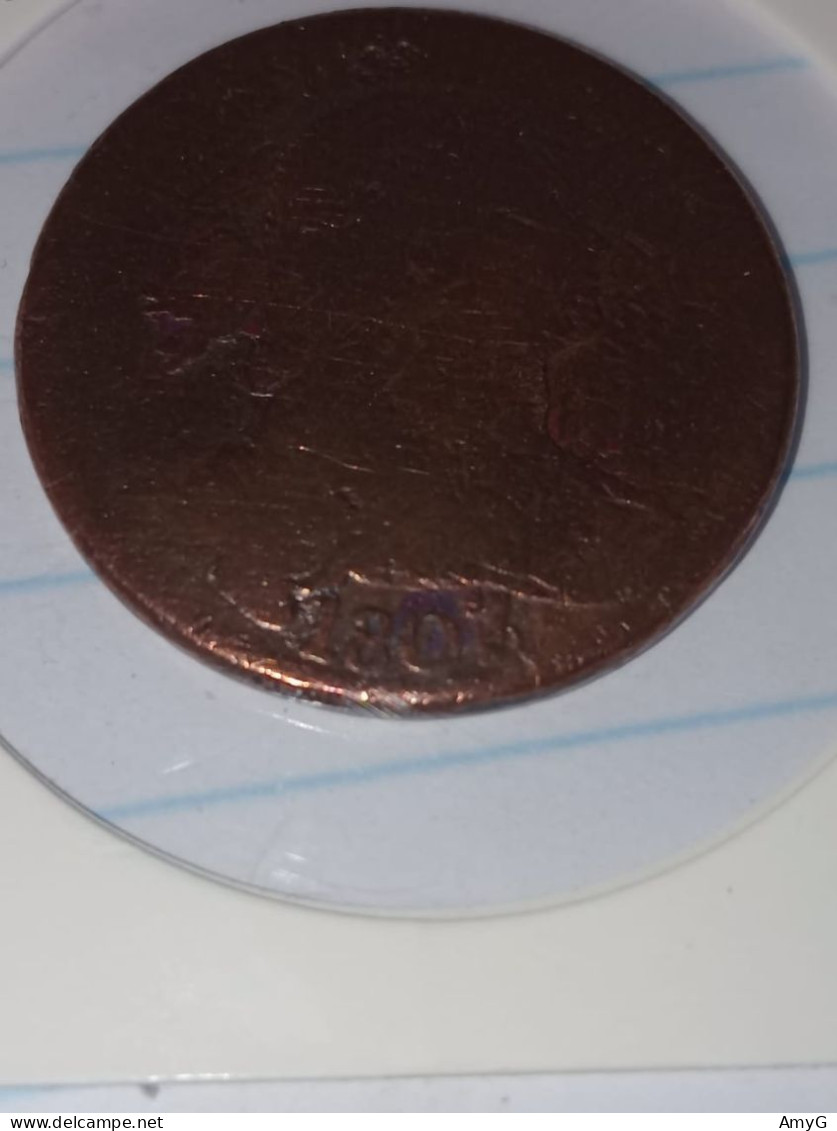 1807/6 USA  1c Coin - Colonial