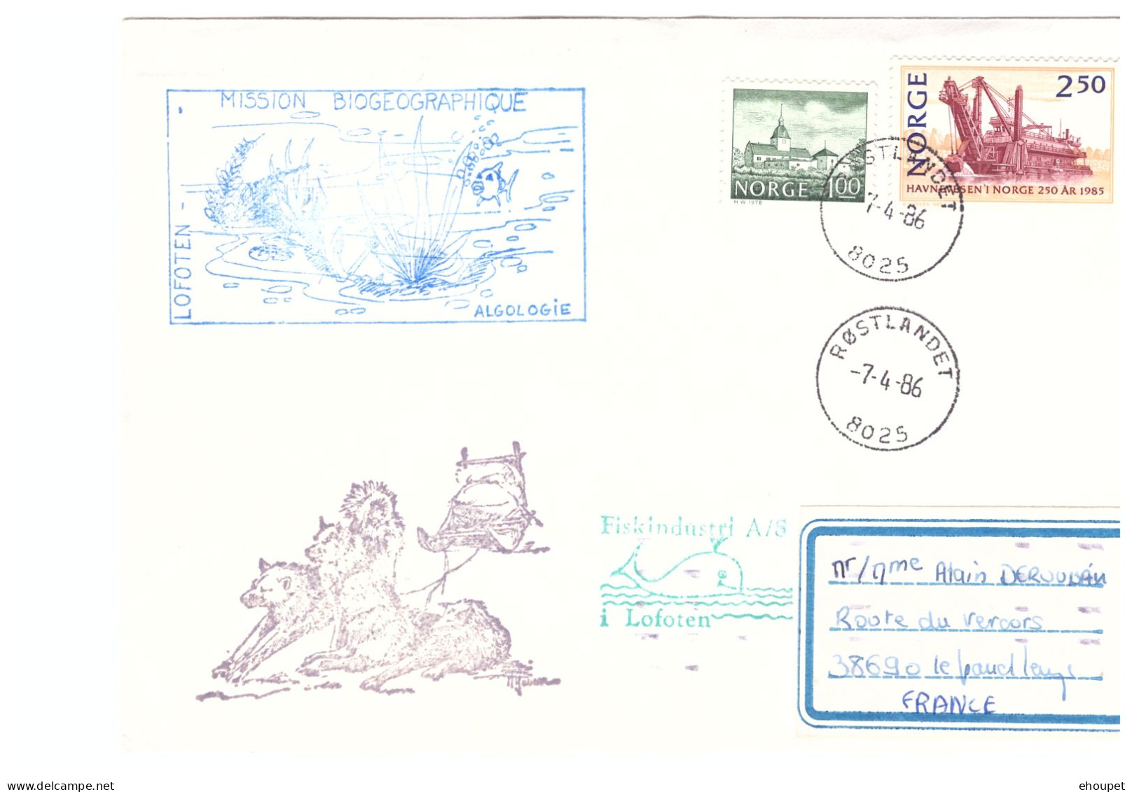 ROSTLANDET 7 AVRIL 1986 MISSION LOFOTEN - Storia Postale