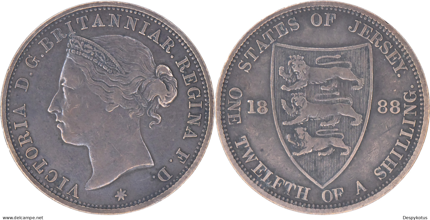 Jersey - 1888 - 1/12 Twelfth Of A Shilling - Reine Victoria - 14-163 - Jersey