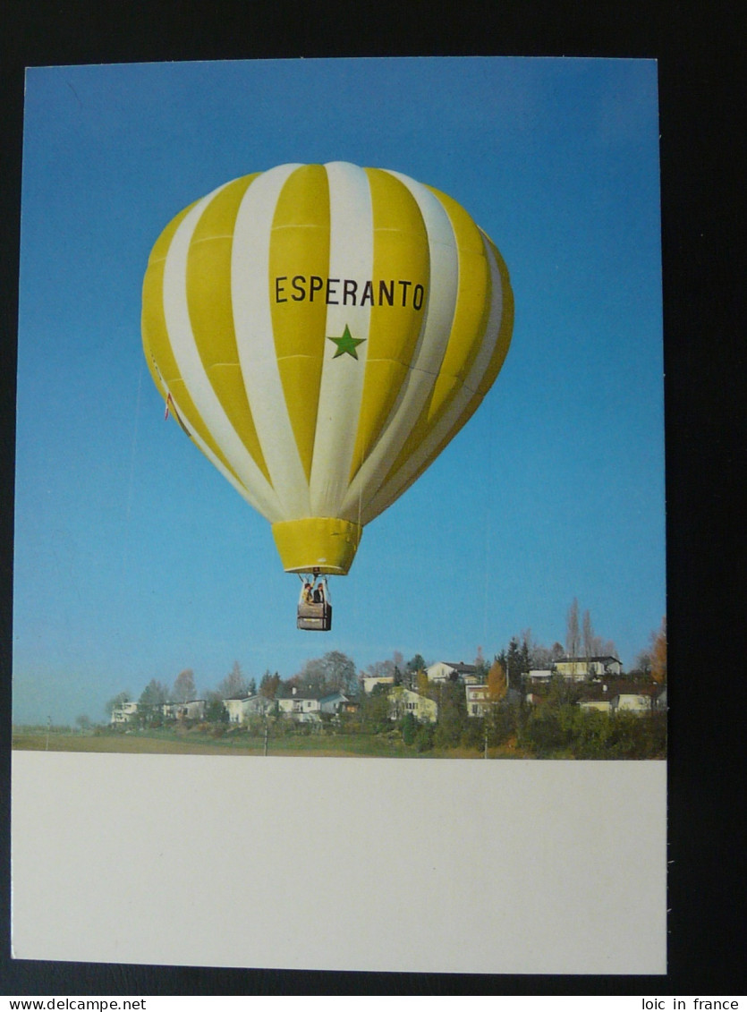 Carte Postcard Vol Montgolfière Ballonpost Balloon Esperanto Suisse Switzerland 1980 - Esperanto