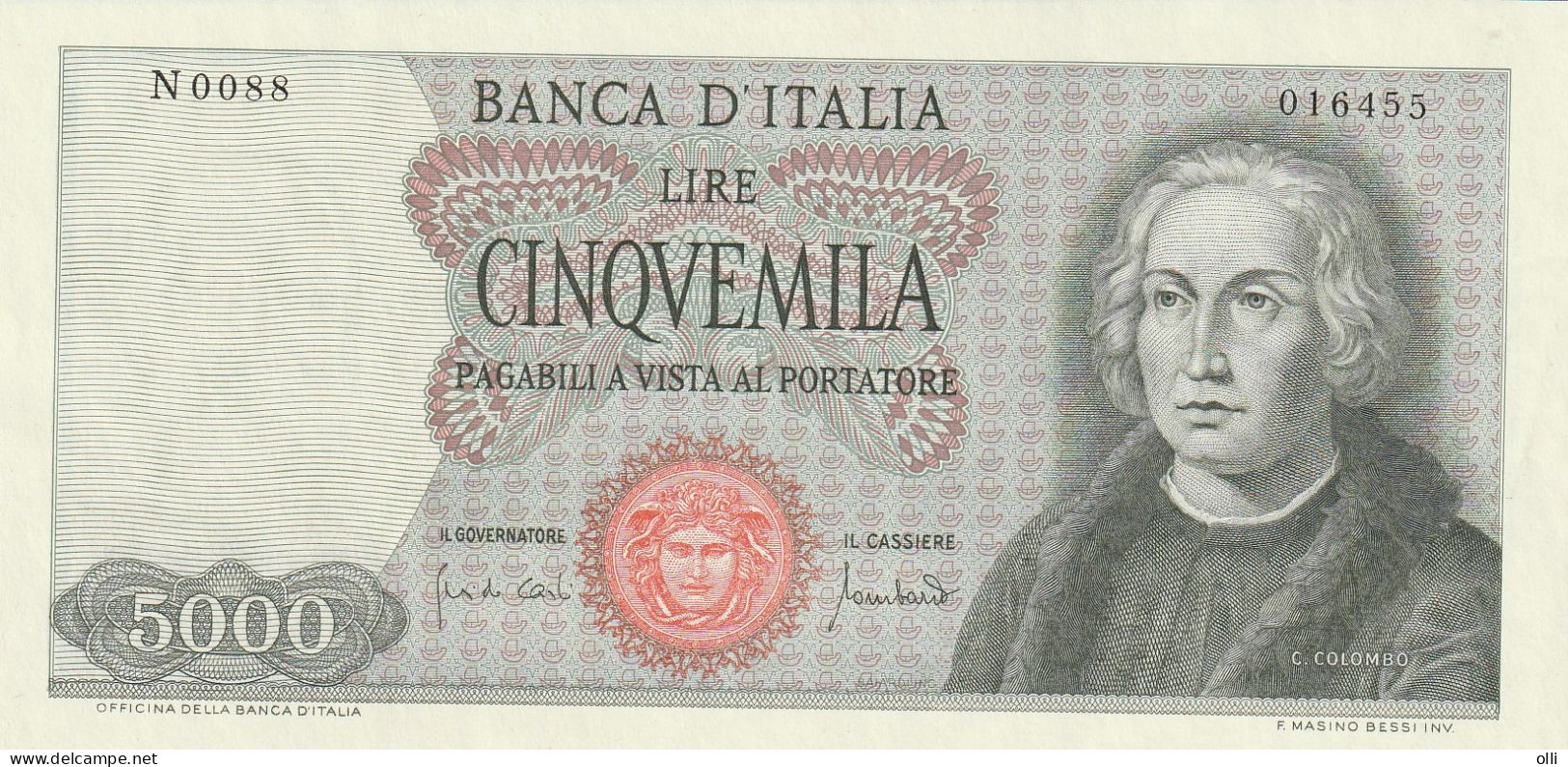 ITALY   5000 Lire  1970   P-98  AU - 5.000 Lire