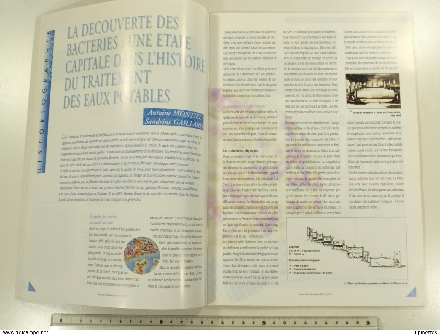 Lot 10 n°s Sources & Ressources, Revue technique de la SAGEP, Eau de Paris, n°1 à 9 + n° spécial Aqueducs, 1994-2001