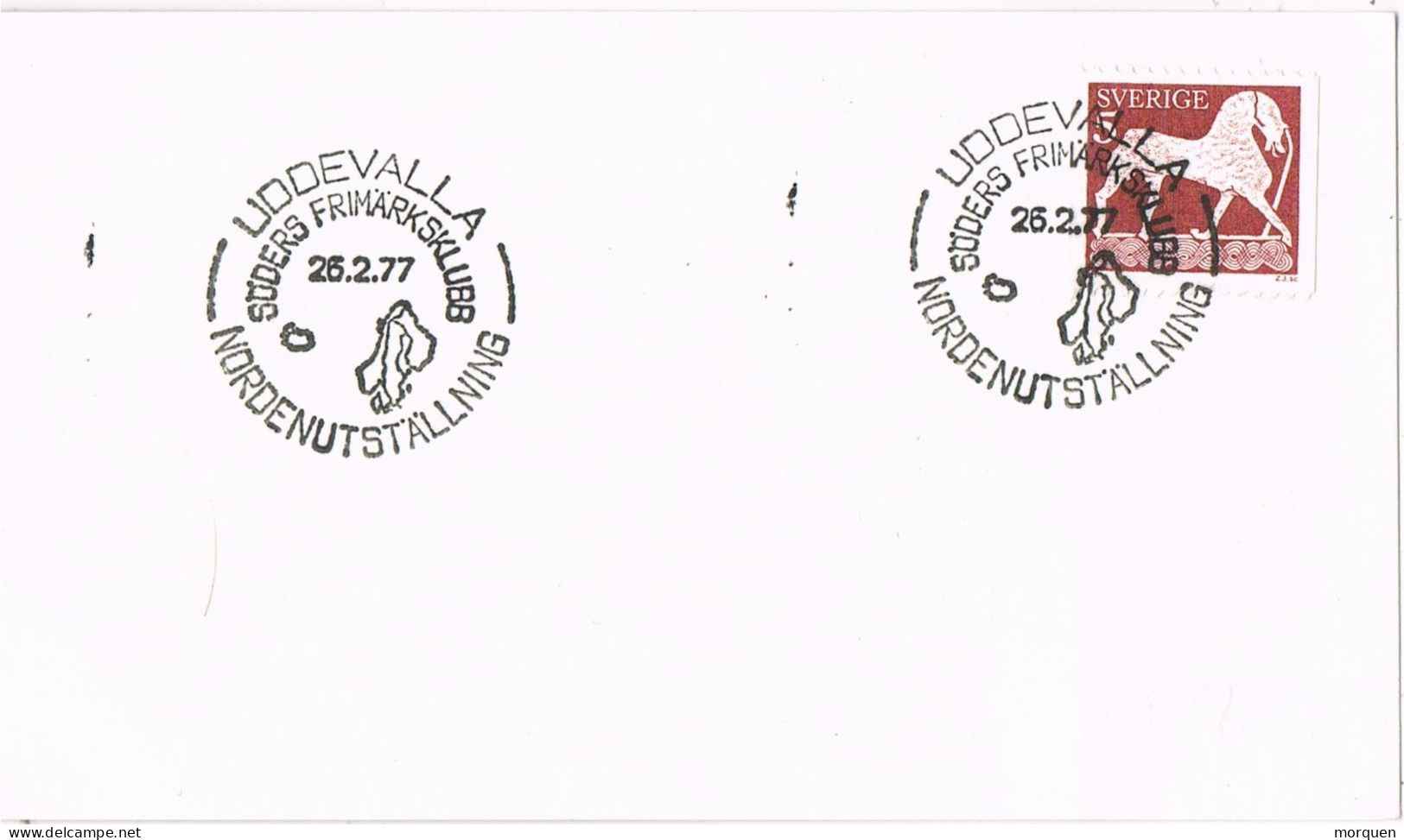 53099. Tarjeta UDEVALLA (Sveriga) Suecia 1977. Stamp Horse, Caballo - Lettres & Documents