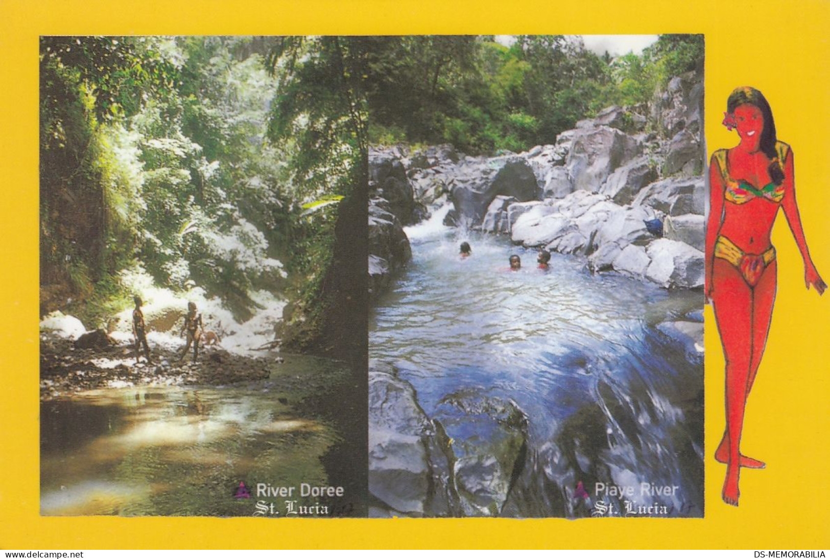 St Saint Lucia West Indies - Doree & Piaye River Postcard - St. Lucia