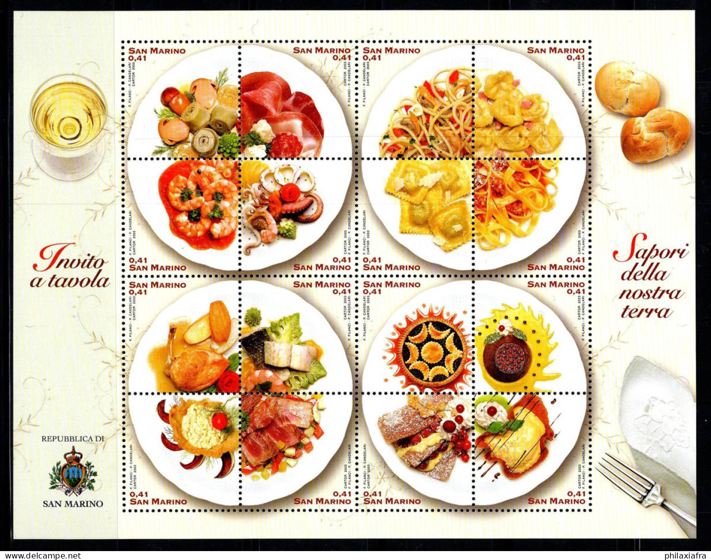 Saint-Marin 2003 Sass. 70 Bloc Feuillet 100% Neuf ** Saveurs De Notre Terre - Unused Stamps