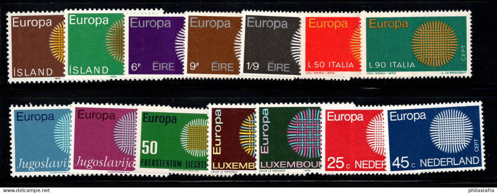 Europe CPET 1970 Neuf ** 100% Italie, Irlande, Luxembourg - 1970