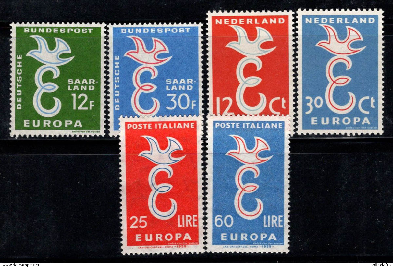 Europe CEPT 1958 Neuf ** 100% Allemagne, Italie - 1958