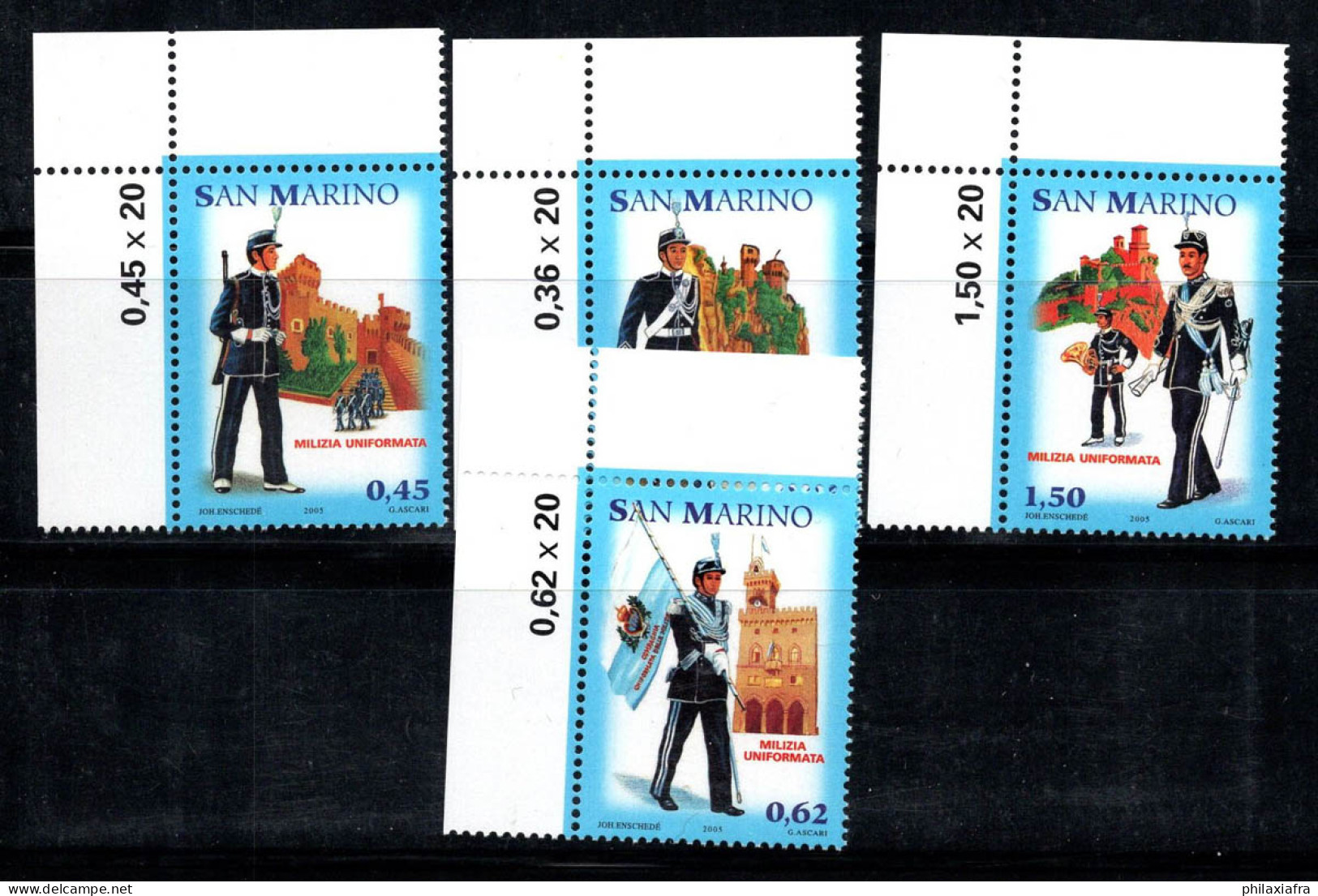 Saint-Marin 2005 Sass. 2041-244 Neuf ** 100% Milice Uniforme - Unused Stamps