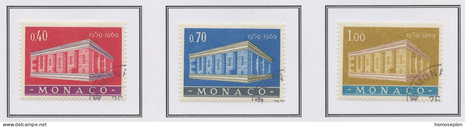 Monaco 1969 Y&T N°789 à 791 - Michel N°929 à 931 (o) - EUROPA - Usados