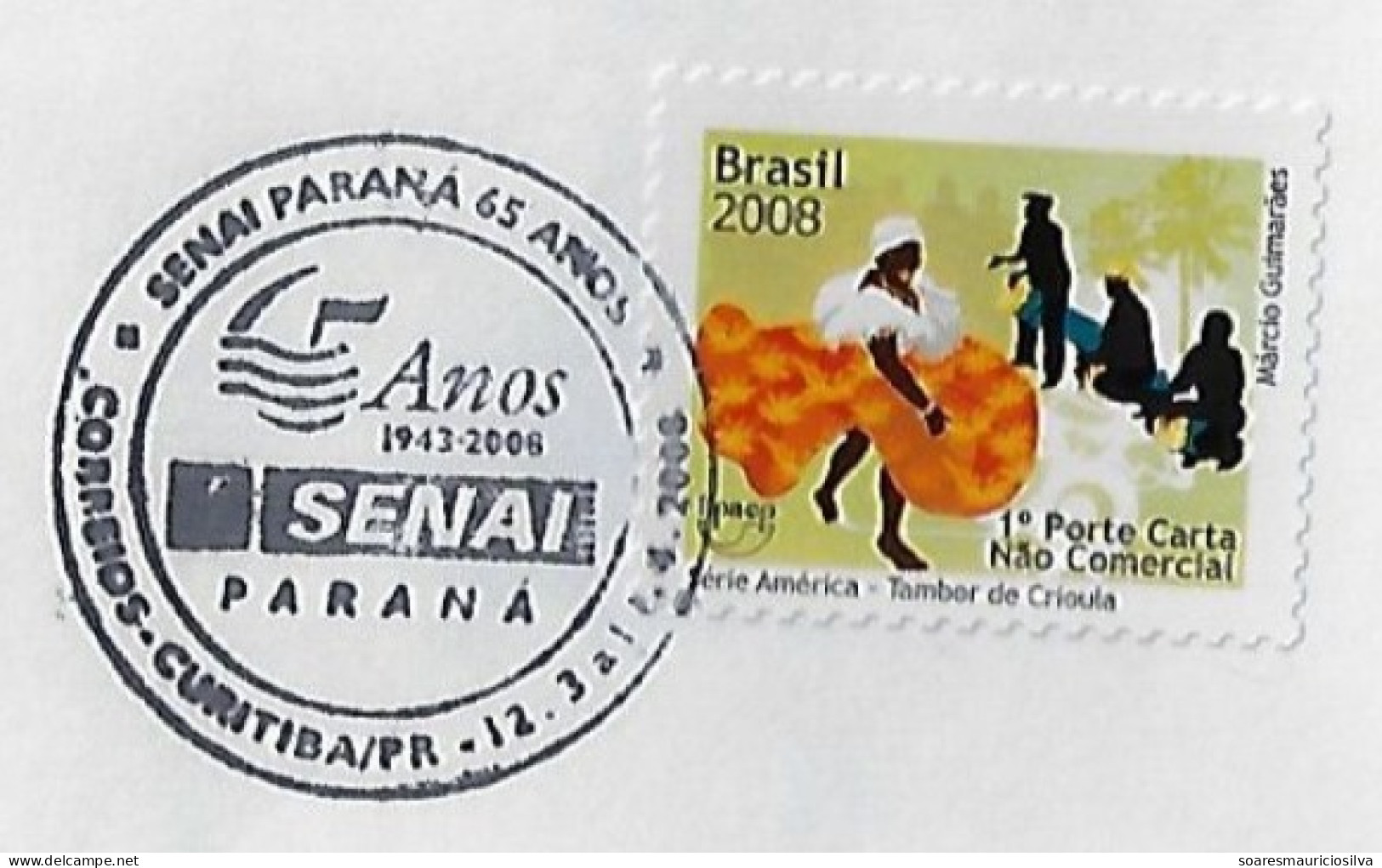 Brazil 2008 Cover Commemorative Cancel 65 Years Of SENAI Paraná National Industrial Training Service From Curitiba - Lettres & Documents