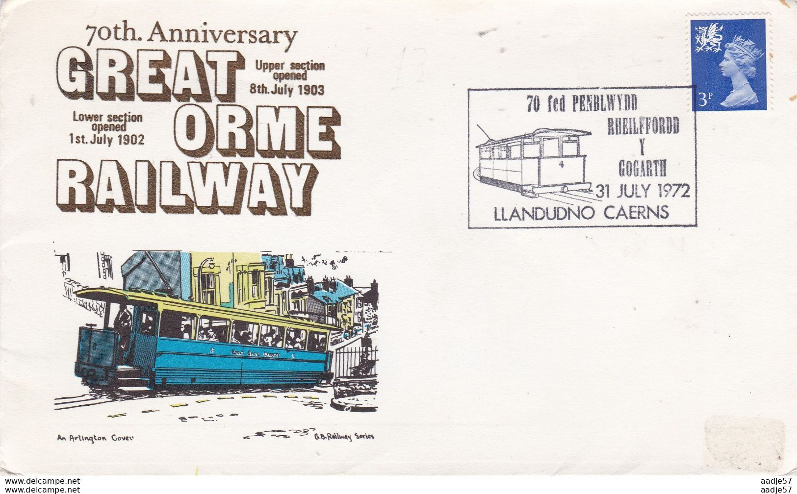 Great Britain GB UK England 70 Ann Great Orme Railway 31-07-1972 - Tram