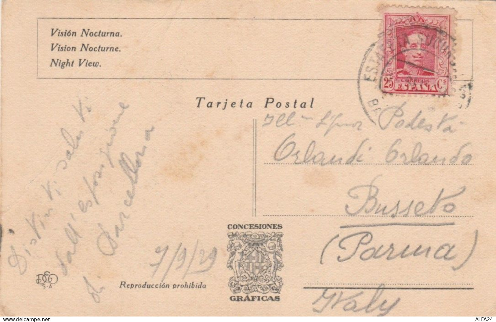 CARTOLINA 1929 SPAGNA EXPOSITION INTERNATIONAL BARCELONA (VX722 - Storia Postale