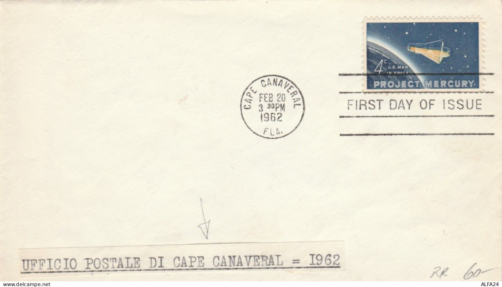 FDC USA 1962 CAPE CANAVERAL SPAZIO -SPACE (VX5 - 1961-1970